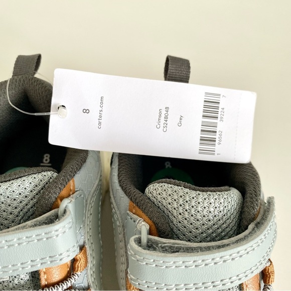 Carter’s Kids' Neutral Gray and Brown Sneakers Toddler 8 NWT - Picture 3 of 3